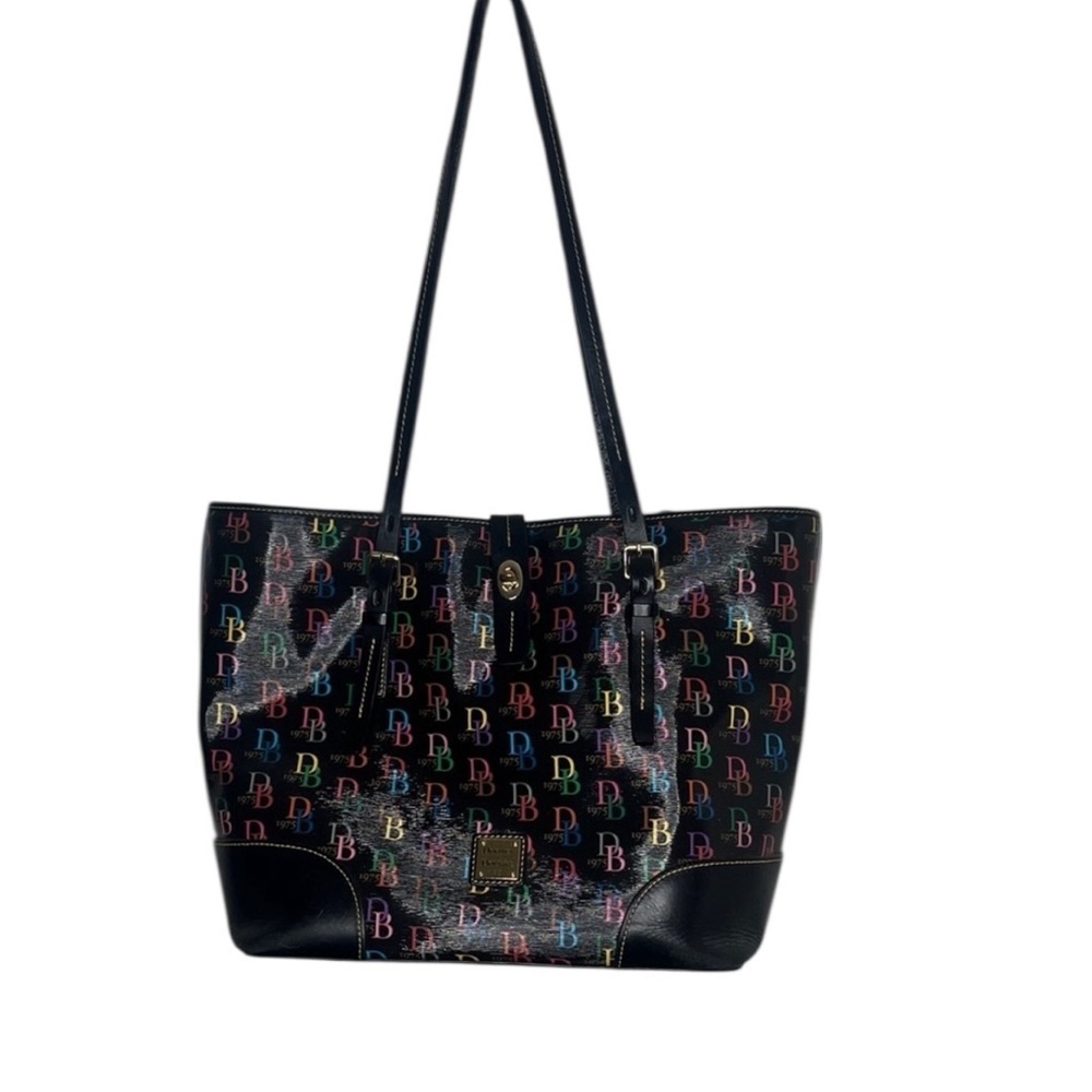 Dooney & Bourke DB75 Black Colorful Large Multi Lock Tote BLEMISH
